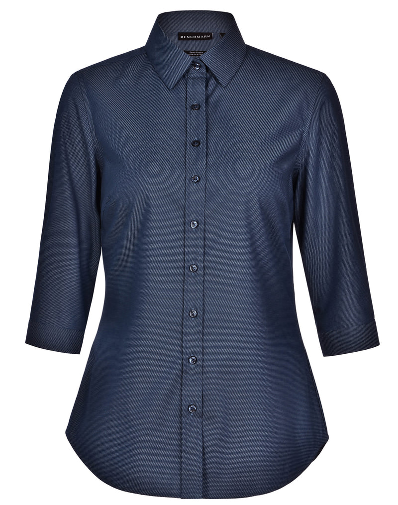 Ascot Dot Jacquard Stretch Shirt For Women - 3/4 Sleeve