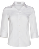 Womens White 3/4 Sleeve Shirt