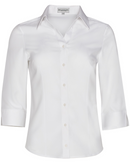 White CoolDry 3/4 Sleeve Shirt For Women