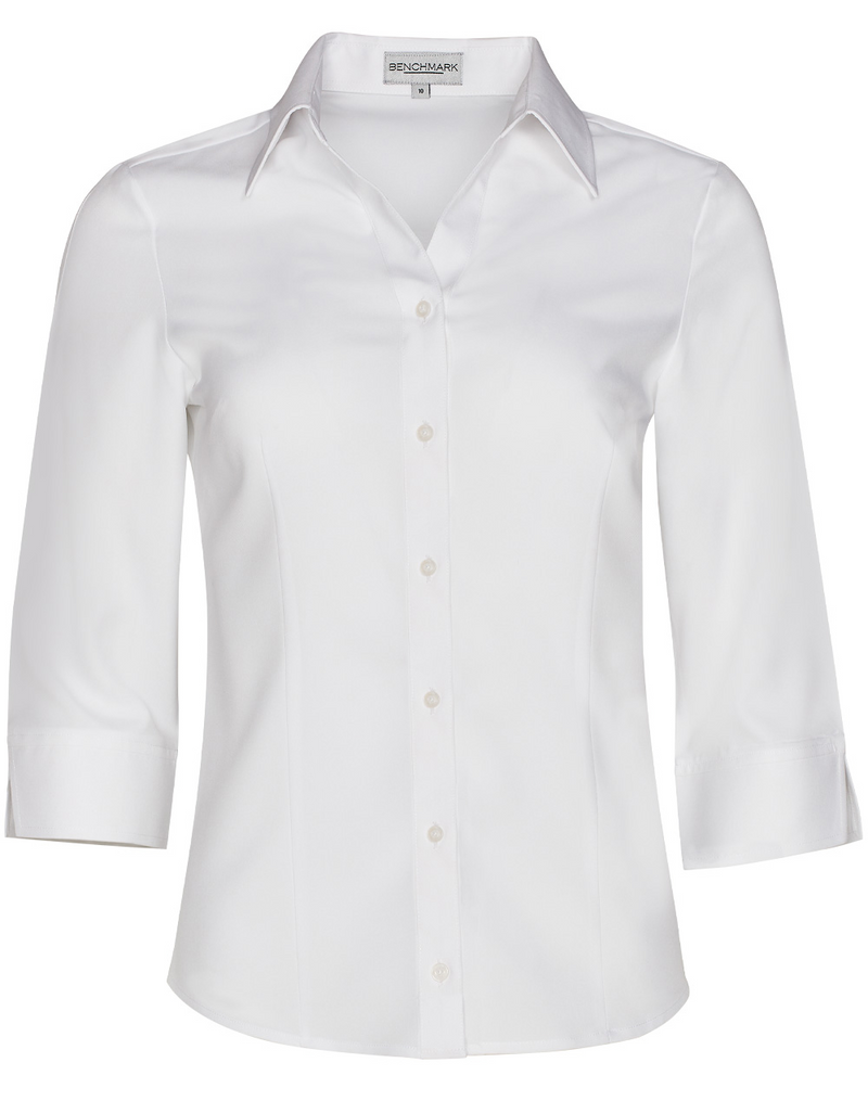 White CoolDry 3/4 Sleeve Shirt For Women