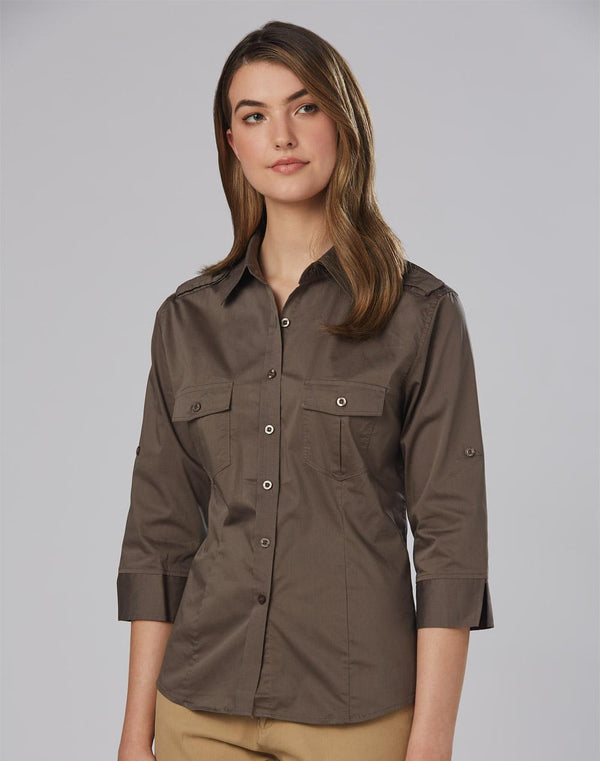 Womens Military Shirt - 3/4 Sleeves