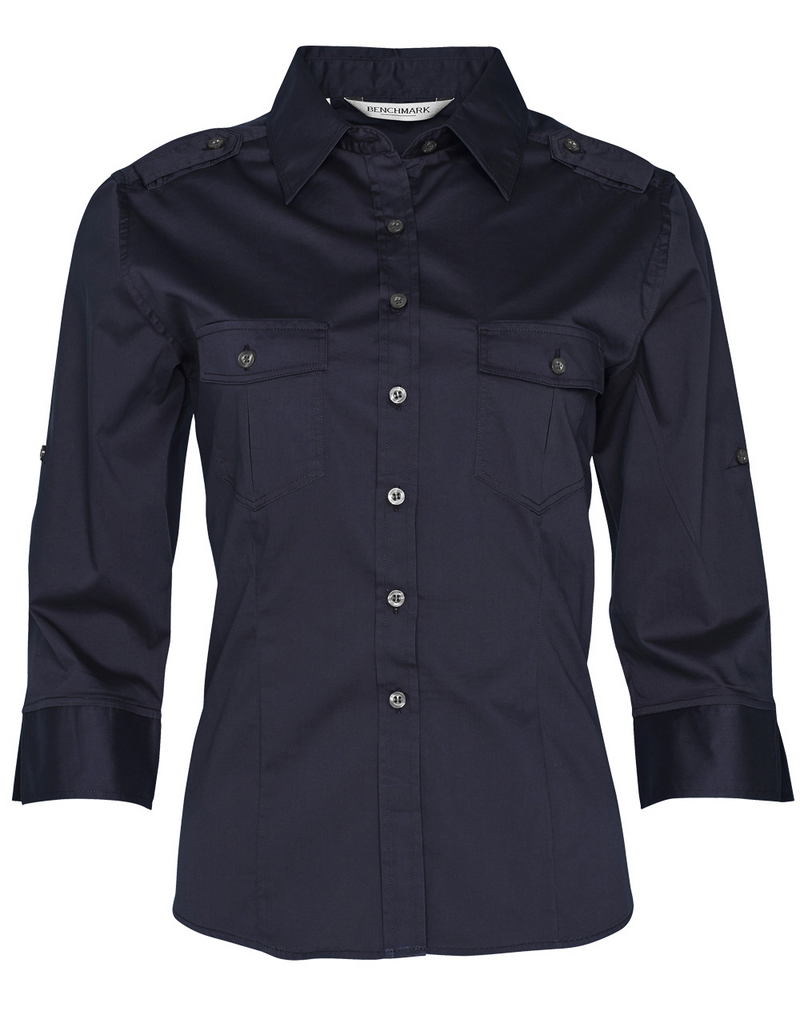 Womens Military Shirt - 3/4 Sleeves