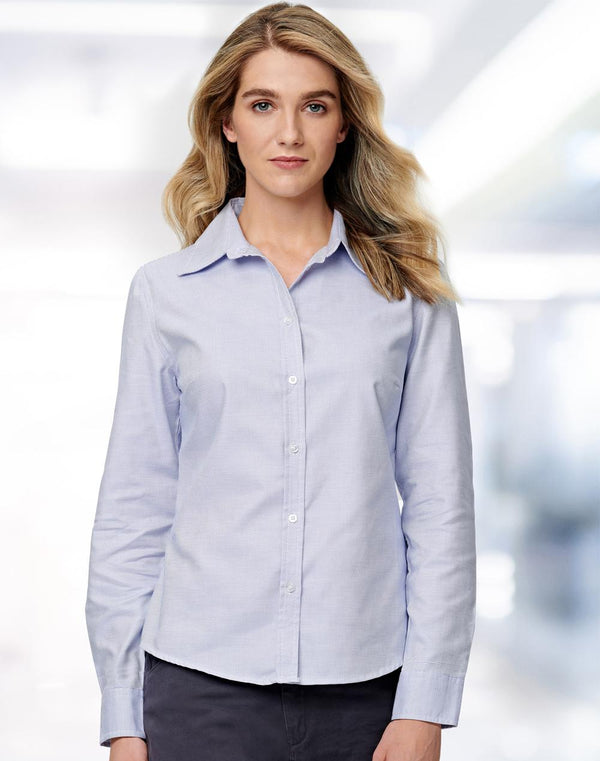 White Blue Dot Contrast Shirt For Women