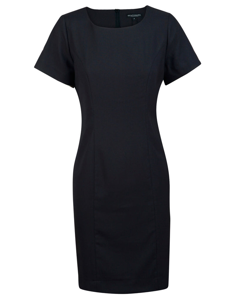 Ladies’ Poly/Viscose Stretch, Short Sleeve Dress