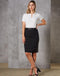 Women's Wool Blend Stretch Mid Length Lined Pencil Skirt