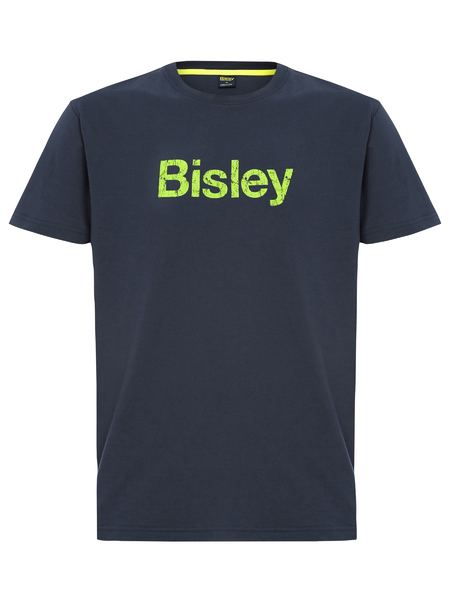 A navy coloured work tee for men with ribbed neck style. It is made up of lightweight and airy cotton fabric for ease of movement and comfort. Also comes with Bioscience Fresche microbial treatment.