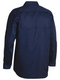 A navy coloured work shirt for men with collared neck and button down closure. It has two button open chest pockets with two gusset sleeves. Made up of lightweight and airy fabric.