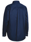 A navy coloured work shirt for men with half placket collared neck. It has two button open chest pockets and adjustable sleeves. Made up of cotton fabric for maximum comfort.