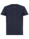 A navy coloured work tee for men with ribbed neck style. It has one pocket with logo detailing. Made up of airy and lightweight cotton.