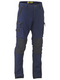 A navy coloured zip cargo pants for men with a curved waistband. It has contrast coloured knee patches and multifunctional pockets. Made up of a mixture of cotton, nylon and spandex to provide maximum comfort.