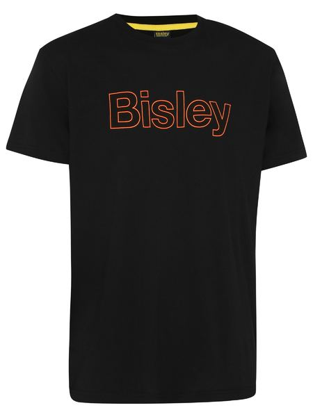 An orange/black coloured work tee for men with a crew neck in a ribbed material. Made up of lightweight cotton to stay comfortable the whole day.