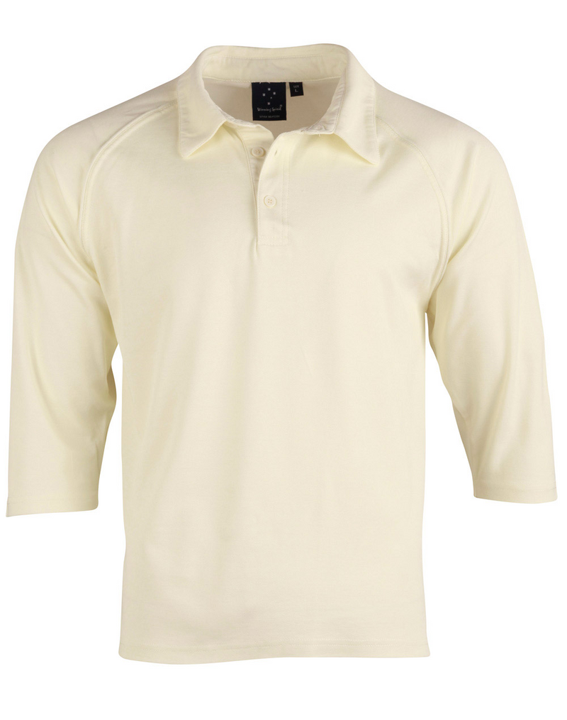 Mens 3/4 Sleeve Cricket Polo Tee