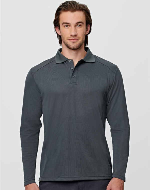 Mens Lucky Bamboo Polo Tee- Long Sleeve