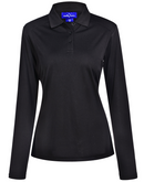 Womens Lucky Bamboo Polo Tee- Long Sleeve