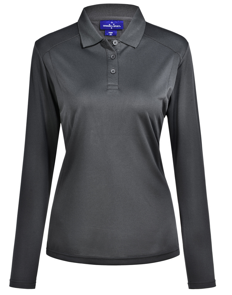 Womens Lucky Bamboo Polo Tee- Long Sleeve