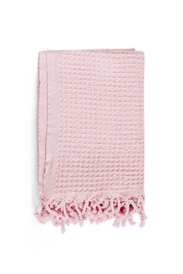 Waffle Turkish Hand Towel - Blush Pink