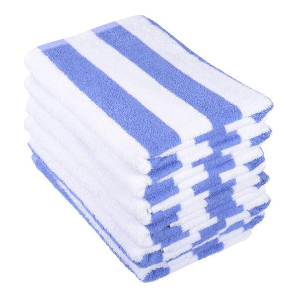 Heavenly Indulgence Hotel and Resort Stripe Pool Towel Blue White