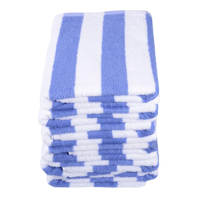 Heavenly Indulgence Hotel and Resort Stripe Pool Towel Blue White