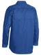 A royal coloured work shirt for men with collared neck and button down closure. It has two button open chest pockets with two gusset sleeves. Made up of lightweight and airy fabric.