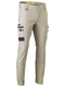 A stone coloured cargo work pant for men with curved waistband style. It has several multifunctional pockets with durable fabric. Made up of a mix of cotton and spandex to provide maximum stretch and comfort.