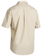 A sand coloured work shirt for men with collared neck and button down closure. It has two chest pockets with button open flaps. Made up of a mix of polyester and cotton for maximum comfort.