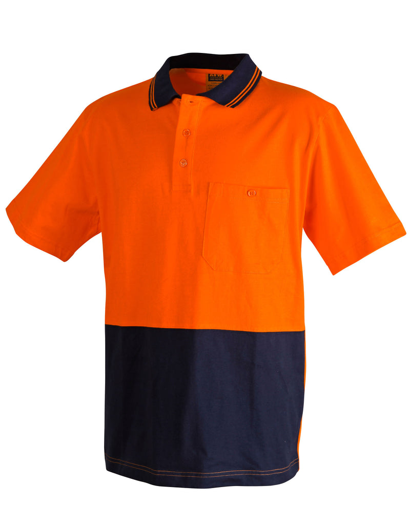 Cotton Jersey Two Tone Safety Polo