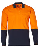 Cotton Jersey Two Tone Long Sleeve Safety Polo