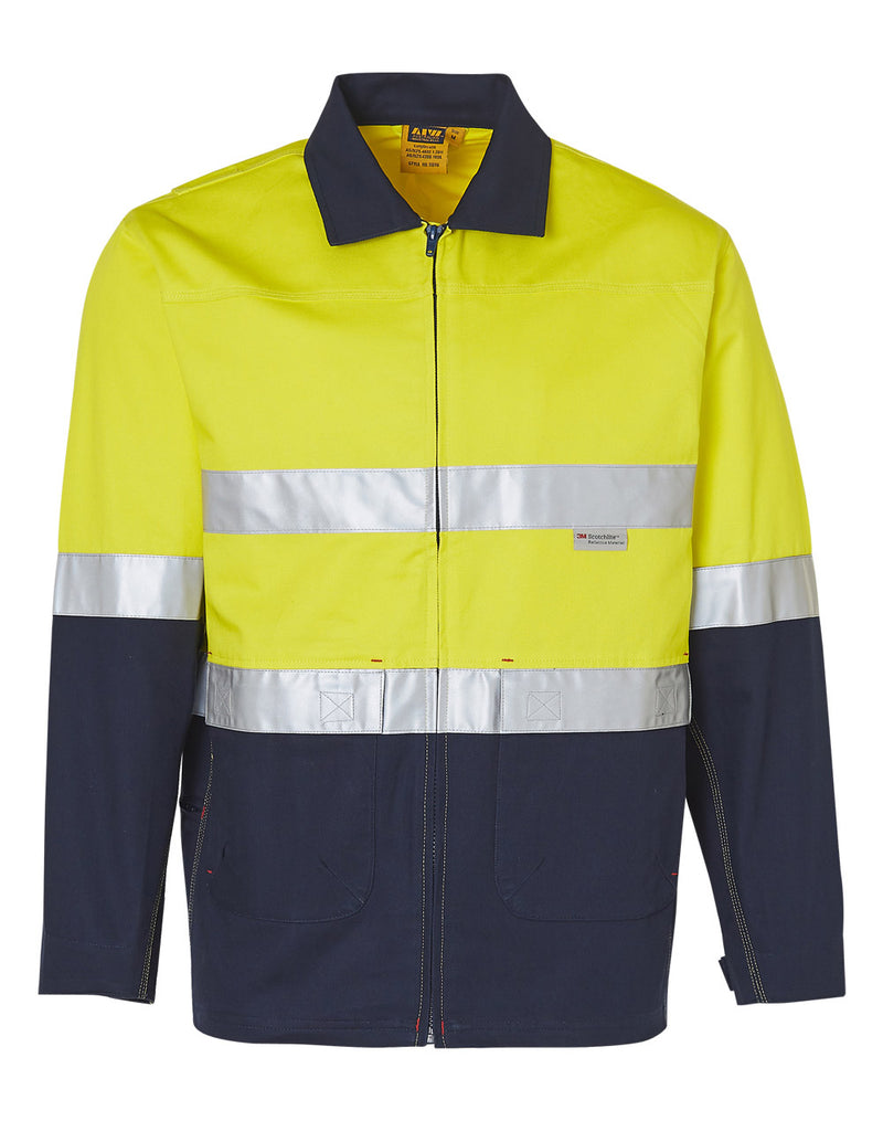 HI-VIS COTTON JACKET WITH 3M TAPES