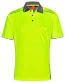 UNISEX HI-VIS BAMBOO CHARCOAL VENTED SS POLO