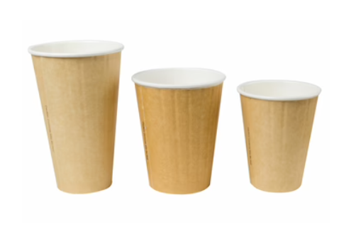 8oz Plain Kraft – Dual Panel Coffee Cups Carton of 1000