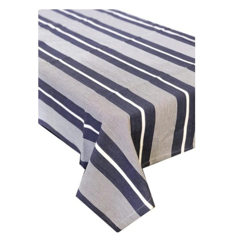 Hampton Finley Tablecloth Navy White Stripe