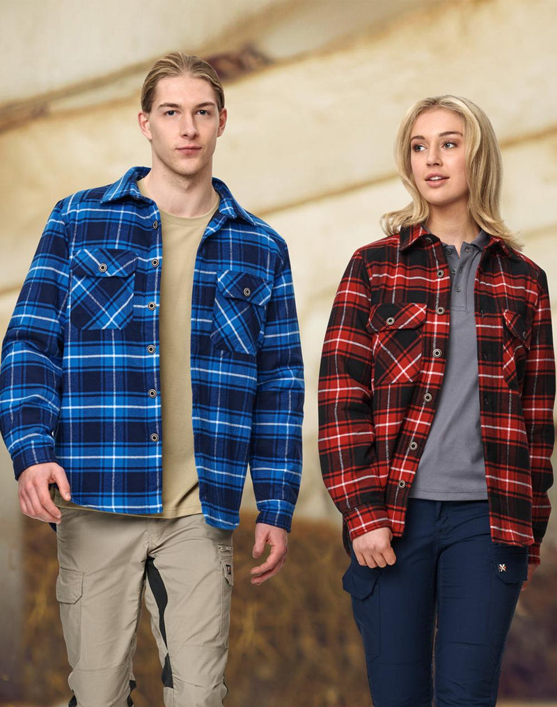 UNISEX QUILTED FLANNEL SHIRT-STYLE JACKET