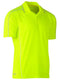 A yellow coloured polo tee for men with reflective piping detail. It comes with a ribbed collar and side panels. Made up of breathable and airy polyester fabric ideal for people with active jobs.
