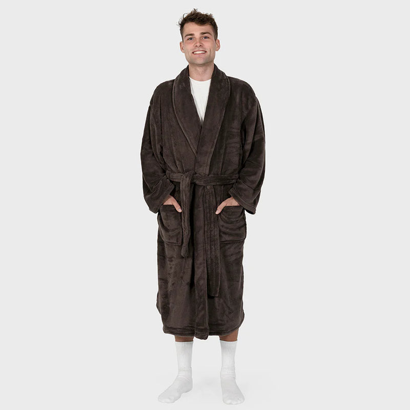 Microplush Bathrobe Bitter-Chocolate