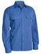 A blue coloured work shirt for men with a collared neck style. It has two button open chest pockets and adjustable sleeves. Made up of polyester fabric for extra movement and comfort. 