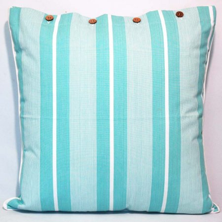 Sea Green White Stripe Cushion Cover