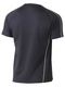 A charcoal coloured work tee for men with reflective pipe detail. It has a ribbed crew neck with side panels and additional piping. Made up of stretchy polyester that is ideal for an active job.
