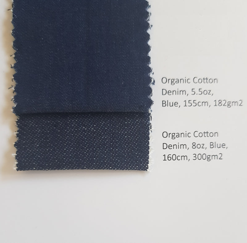 Organic Cotton Denim Blue 155cm / 160cm