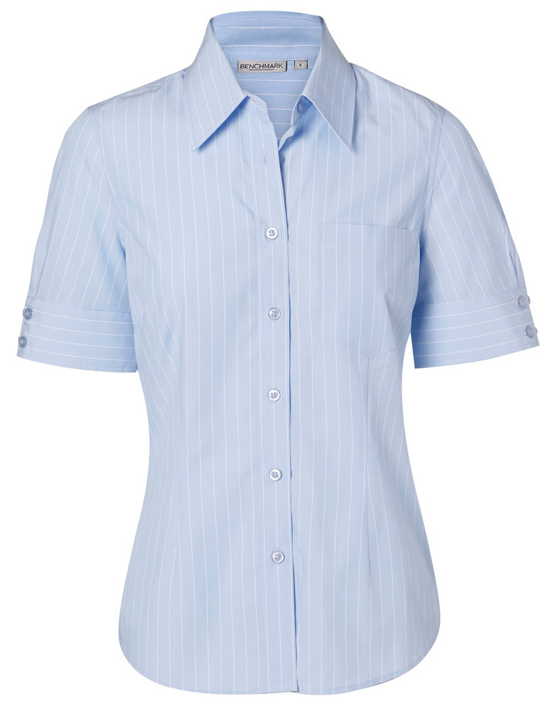 Pin Stripe Shirt For Women - Short Sleeve