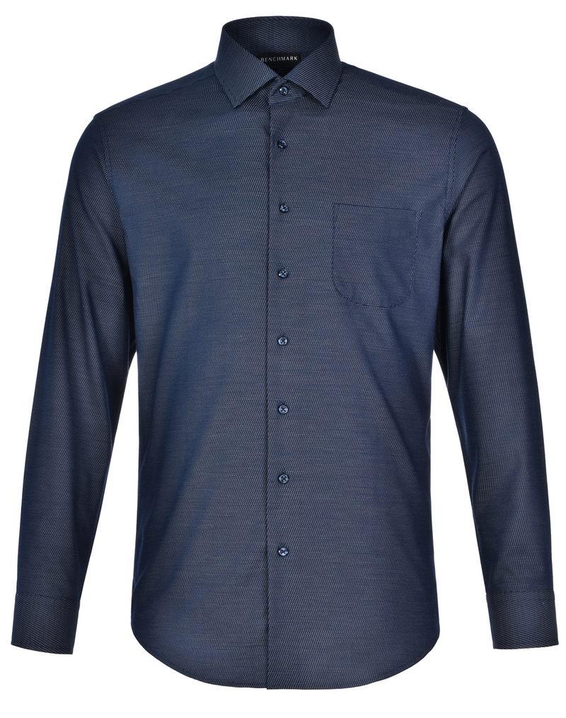 Ascort Dot Jacquard Stretch Shirt For Men - Long Sleeve