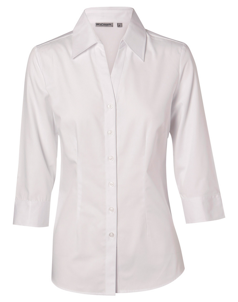 CVC Oxford Shirt For Women - 3/4 Sleeve