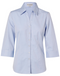 Blue Fine Chambray Shirt For Women - 3/4 Sleeve