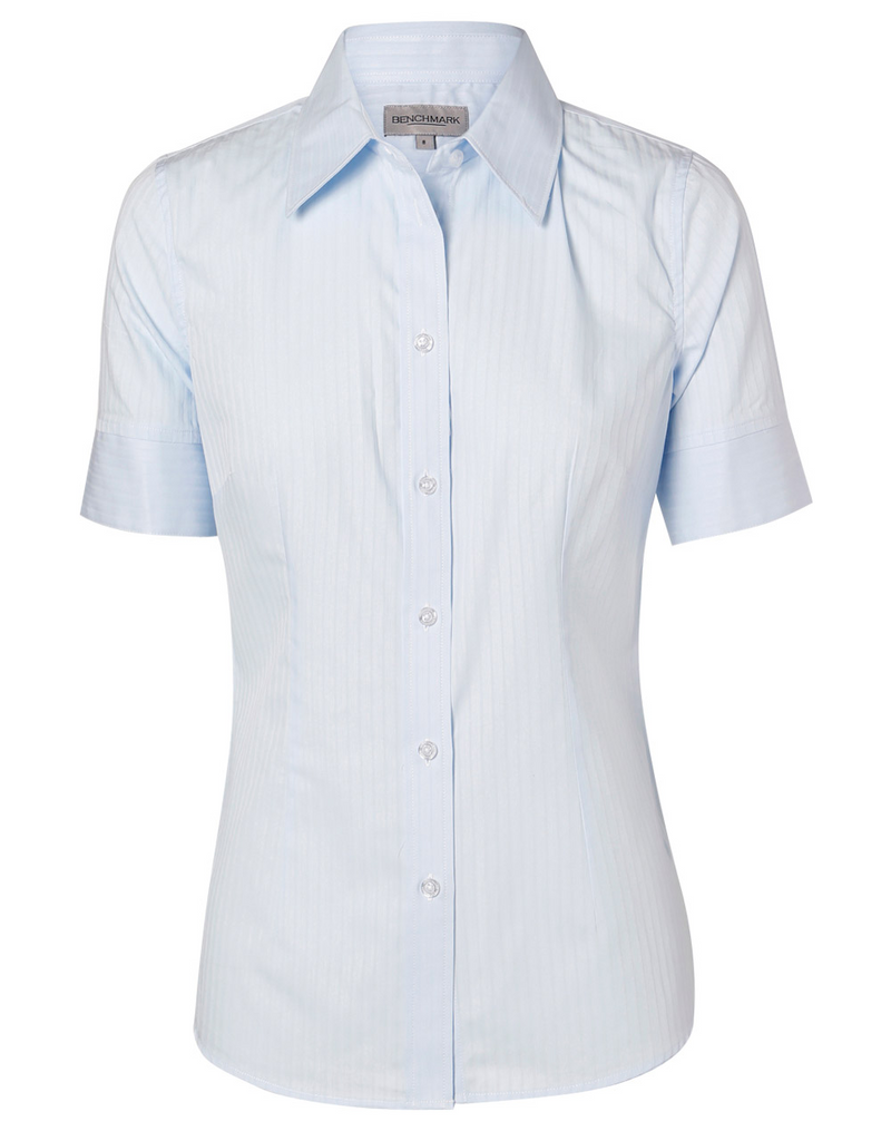 Self Stripe Shirt For Women - Short Sleeve