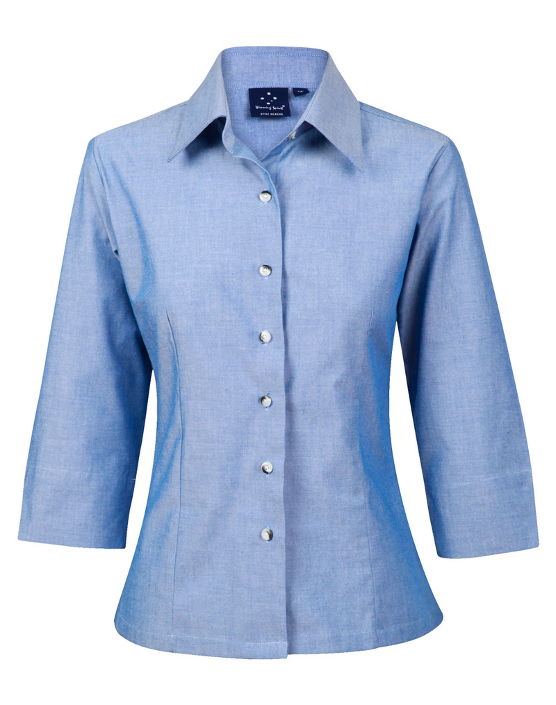 Chambray Shirt For Women - 3/4 Sleeve