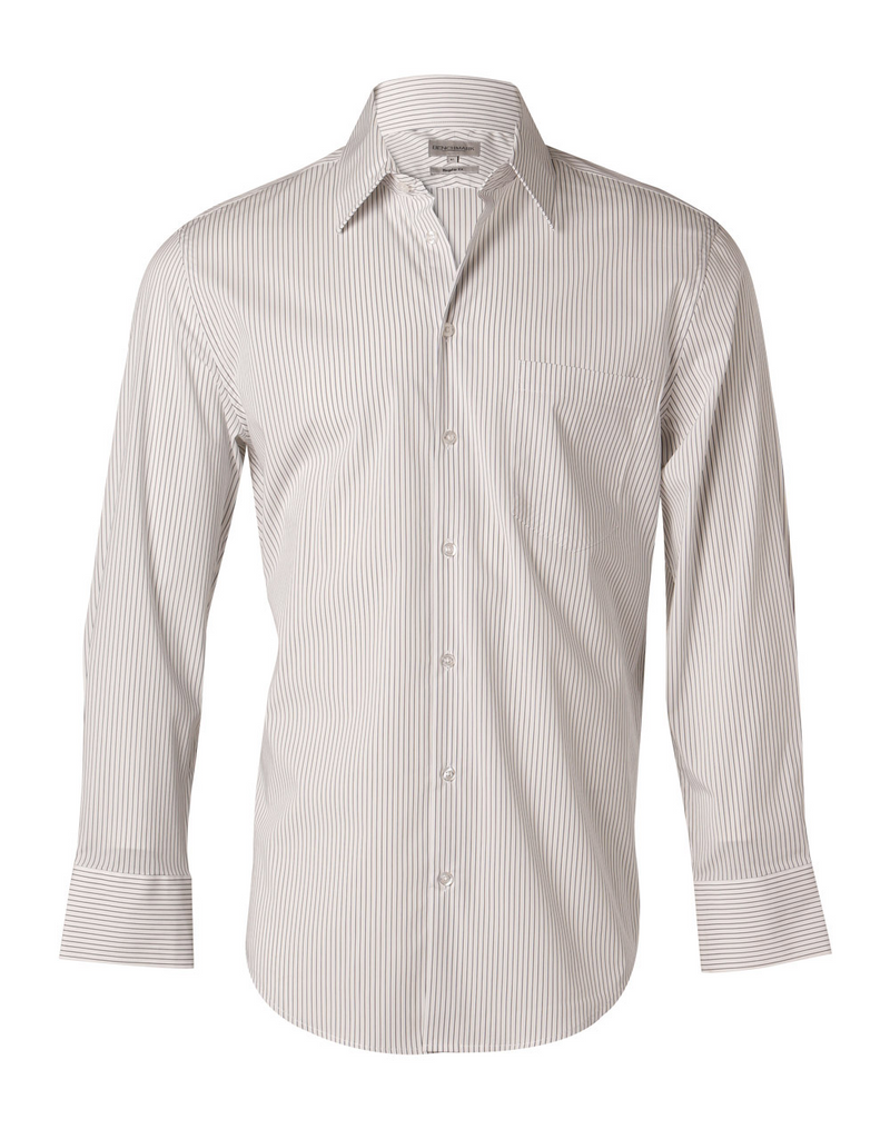 Ticking Stripe Shirt For Men - Long Sleeve