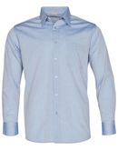 Blue Fine Chambray Shirt For Mens - Short Sleeve