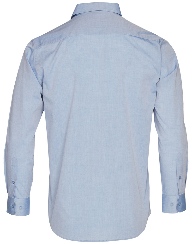 Blue Fine Chambray Shirt For Mens - Short Sleeve