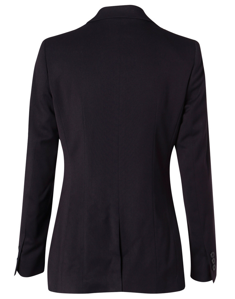 Poly/Viscose Stretch Cropped Jacket For Women - Two Button