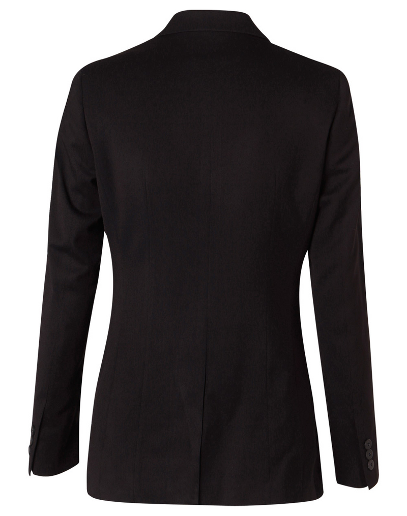 Black Charcoal Poly/Viscose Stretch Stripe Cropped Jacket For Women