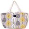 Tree Print Large Tote Bag Grey